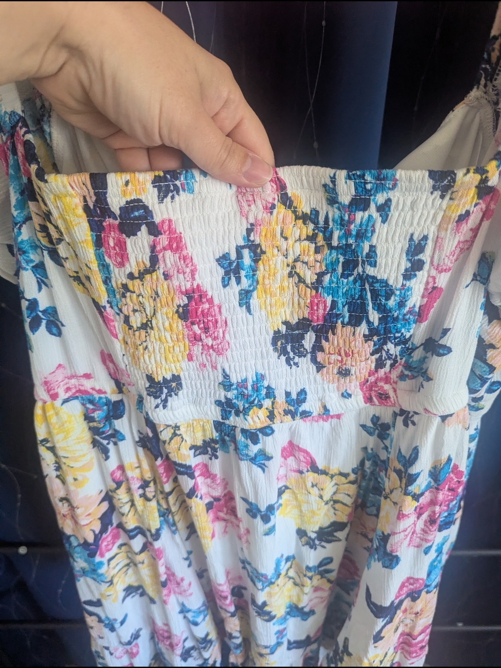 torrid Cream Floral Dress with Pink, Yellow & Blue Blooms - Picture 3 of 3